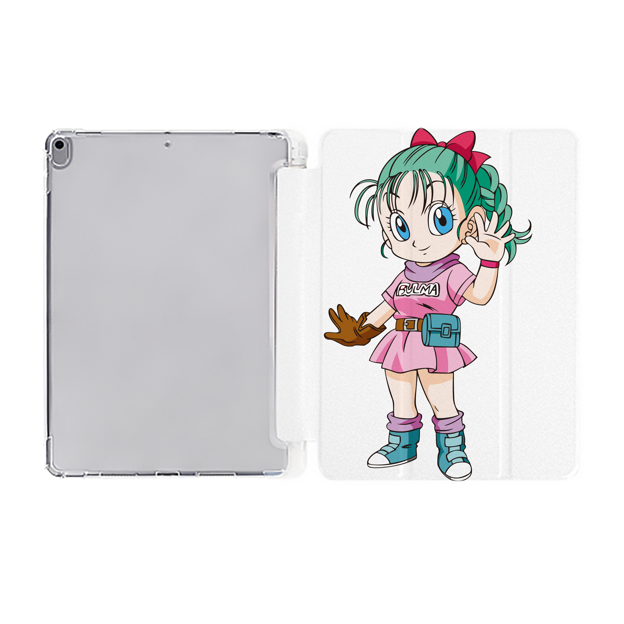 （画像用） ドラゴンボール ブルマ DRAGON BALL Bulma IPad ケース ペン収納付き 三つ折りスタンド PUレザー×シリコン 対応機種9.5/10.5/10.9インチ